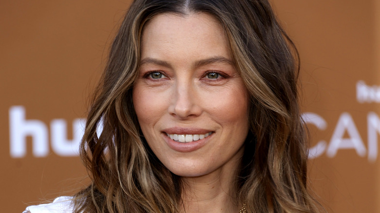 close-up of Jessica Biel in 2022