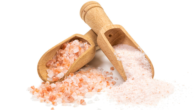 two wooden spoonfuls of himalayan salt