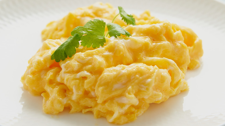 Plate of scrambled eggs