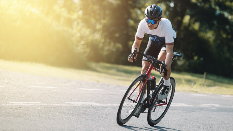 A cyclist on a bike