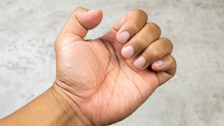 closeup of hand and fingernails