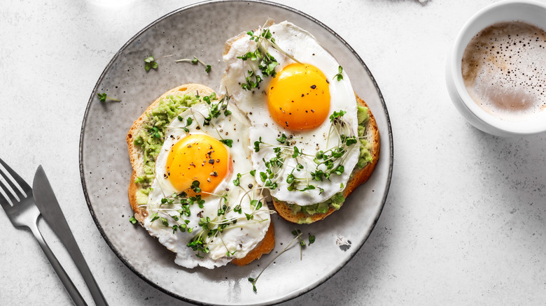 eggs with avocado on toast