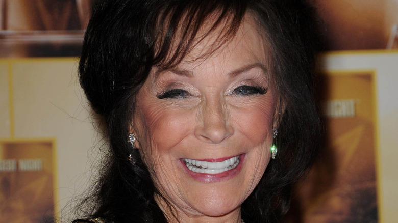 closeup of smiling Loretta Lynn