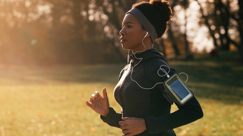 Woman jogging outside