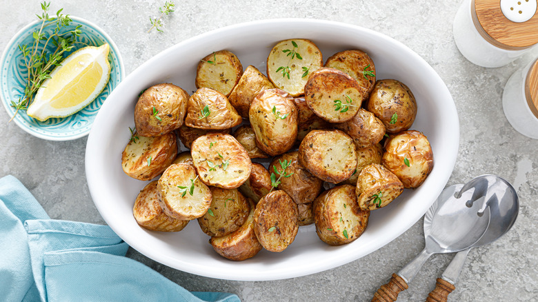 cooked potatoes with skins
