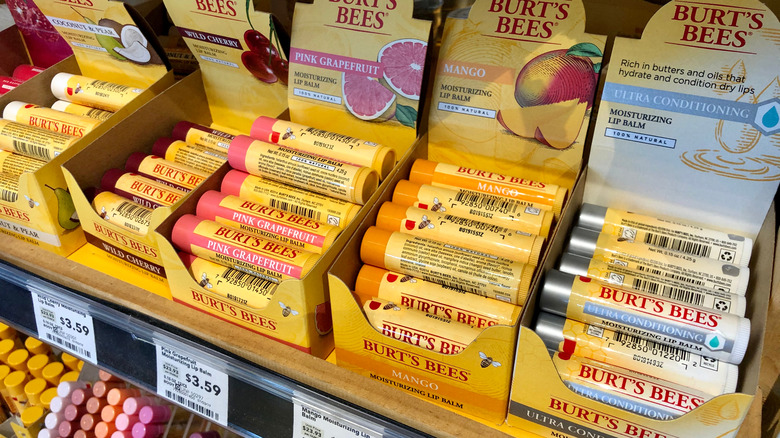 Burt's Bees lip balm in various colors and scents 