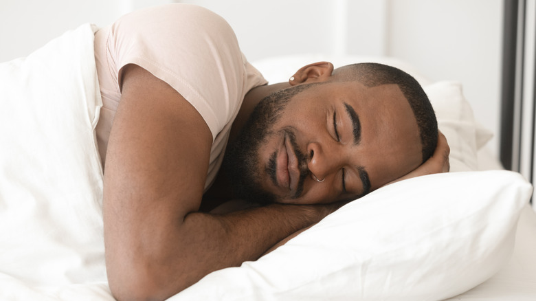 A man sleeps peacefully