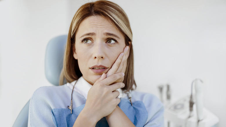Woman with gum disease