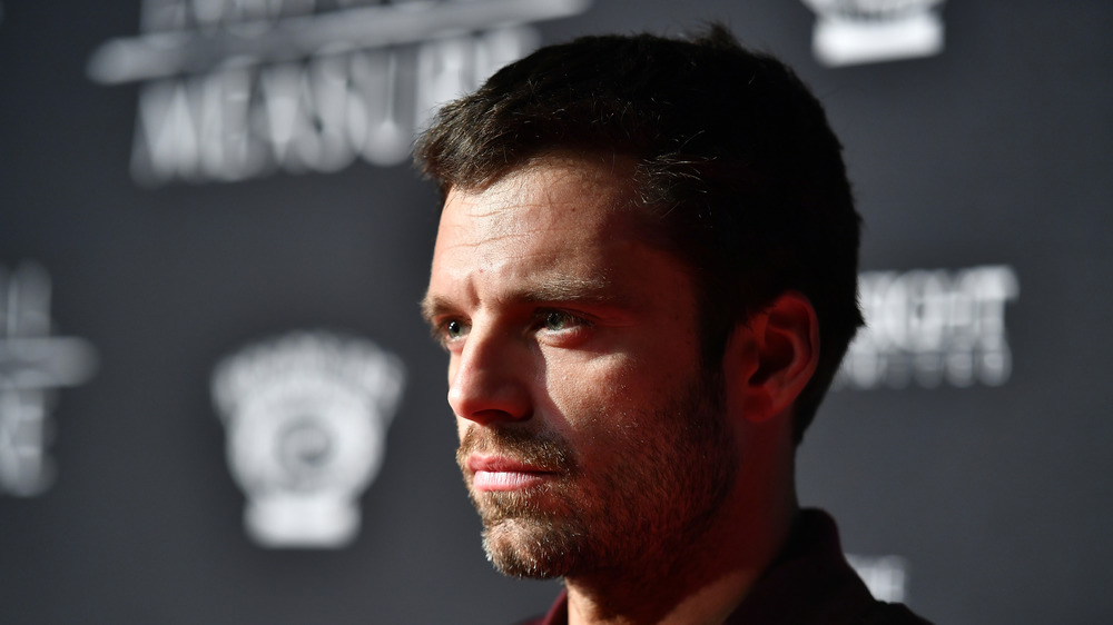 A close up of Sebastian Stan at a premier of The Last Full Measure