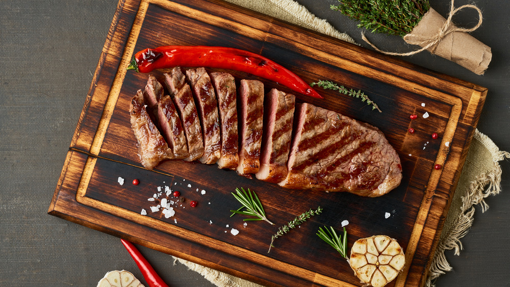 steak on a cutting board