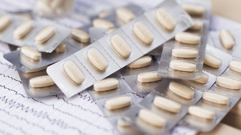 Antiepileptic drugs piled together