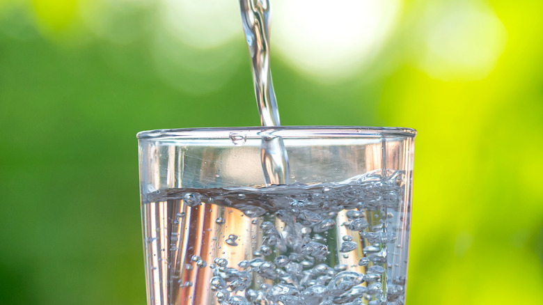 Water being poured into glass