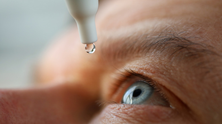 putting drops in eyes