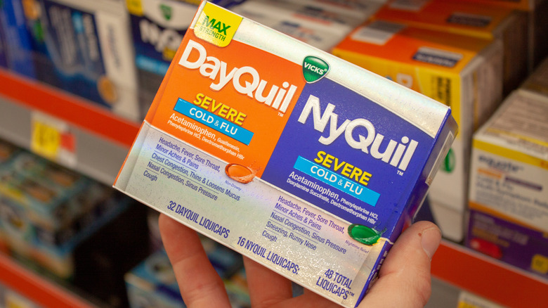 close-up of NyQuil package