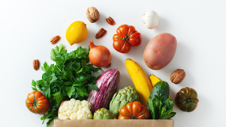Bag of produce spilled