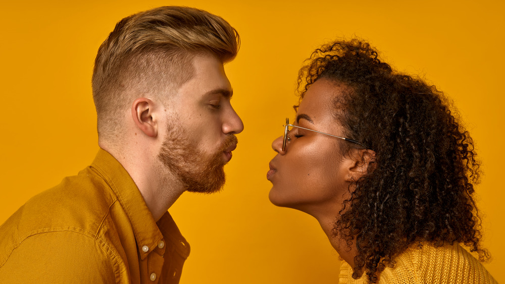 couple about to kiss