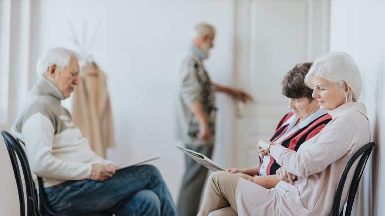 friends waiting at a doctor's office