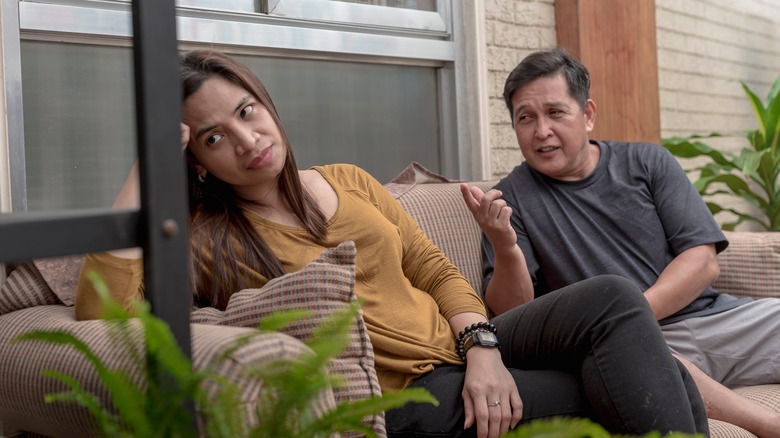 Woman uninterested in conversation