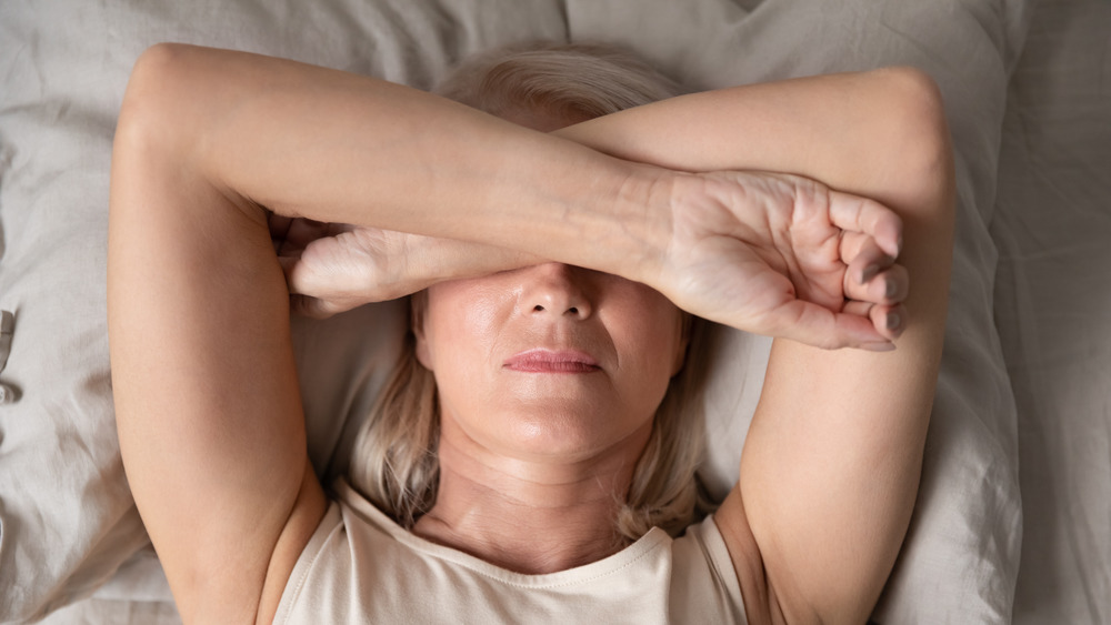 Woman having trouble sleeping 