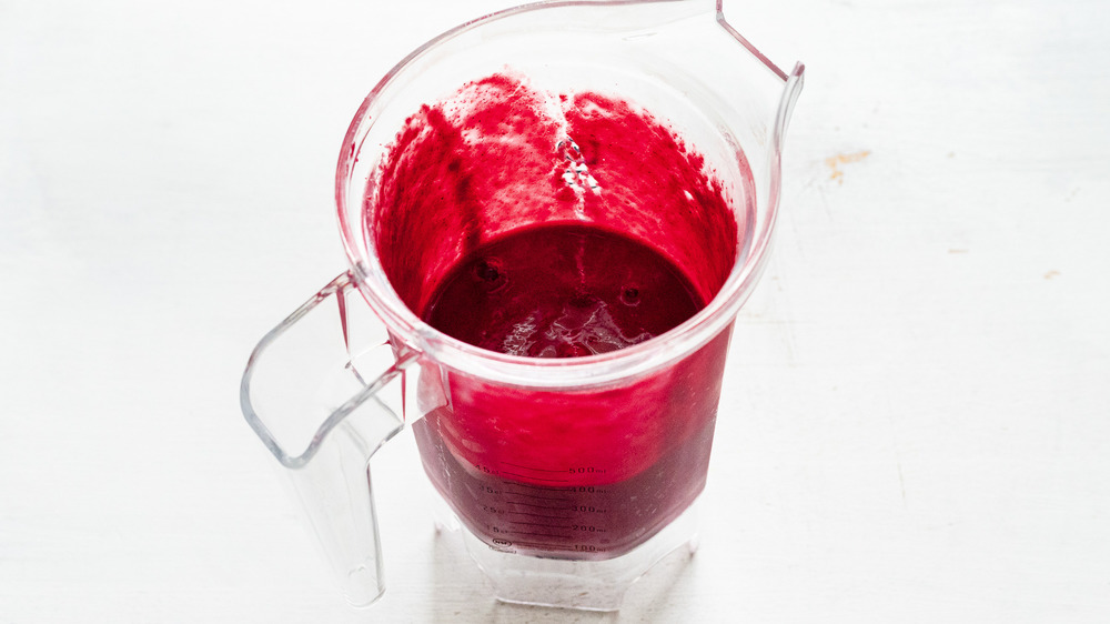 beet smoothie in blender