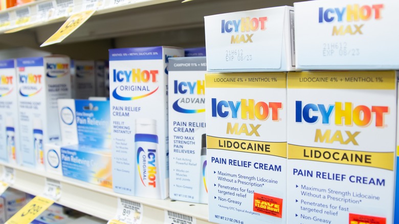Icy Hot cream on shelves