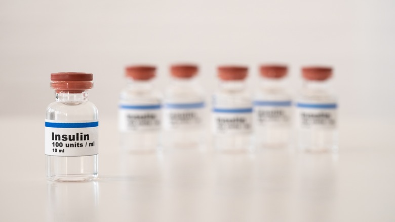 bottles of insulin on table