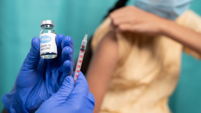 Child being given the COVID-19 vaccine