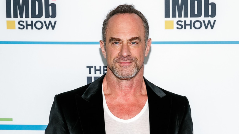 Actor Christopher Meloni posing on the red carpet 