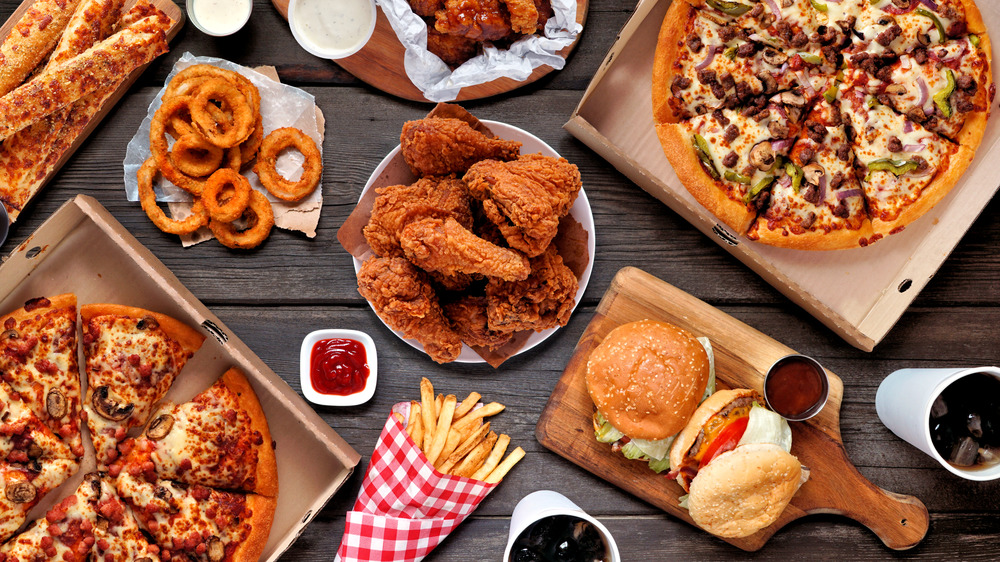 A display of unhealthy food choices 