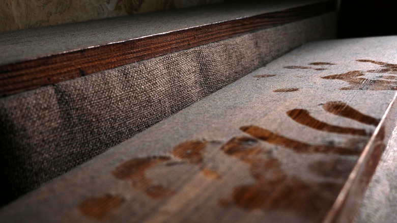 Dust covered stairs