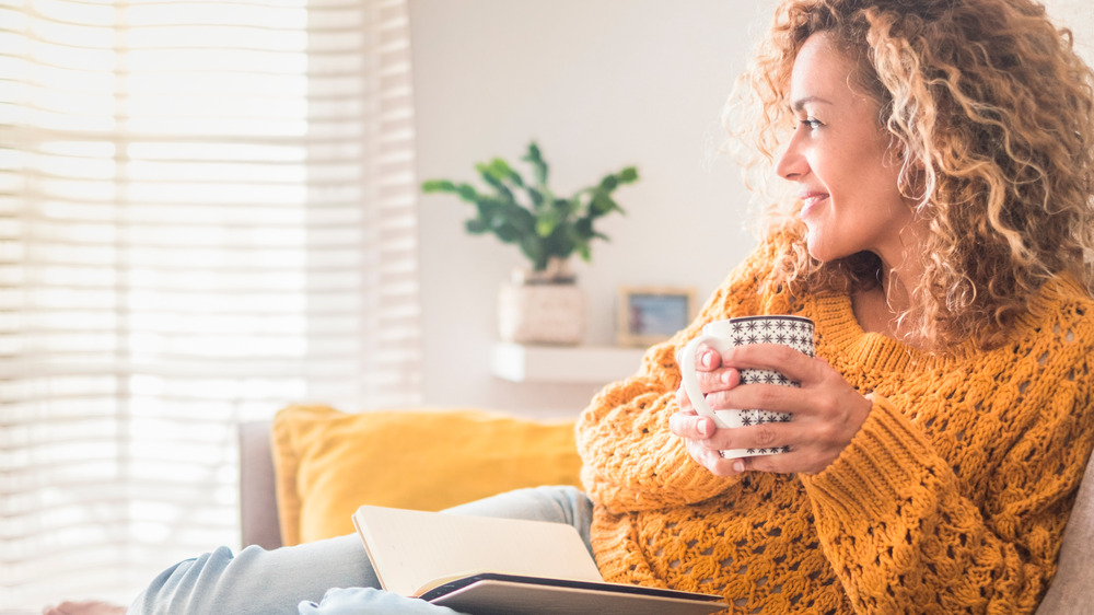 woman drinking tea