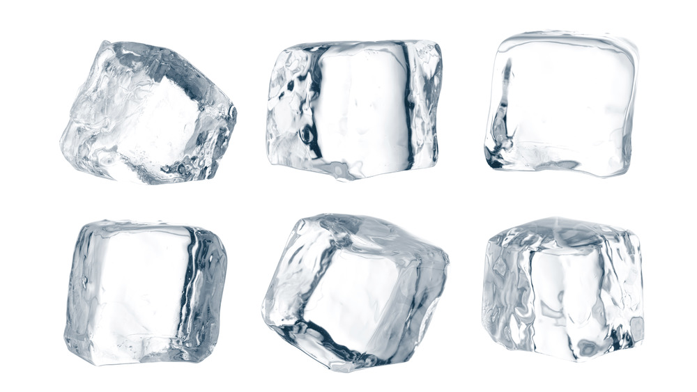 Ice cubes on white background