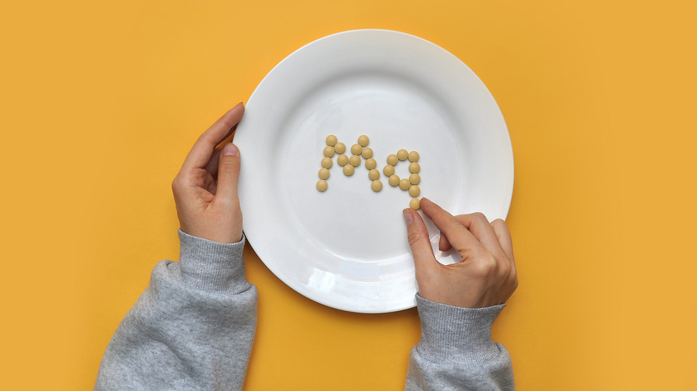 magnesium supplements on a plate