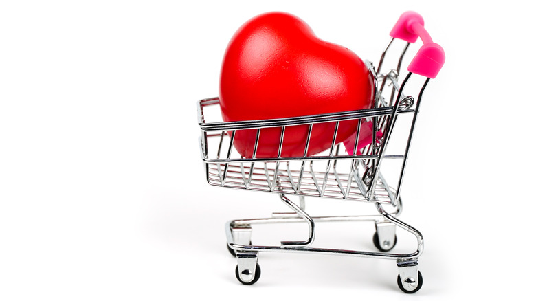 Heart in shopping cart
