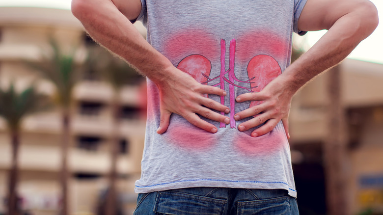 Hands on kidneys graphic T-shirt