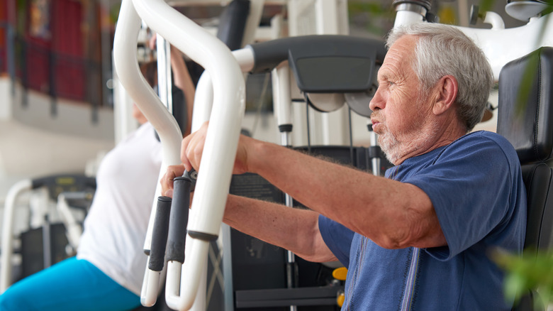 mature man at gym