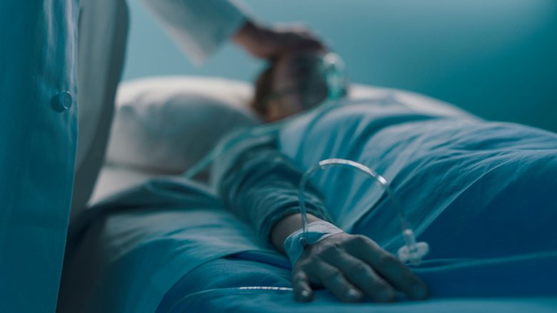 patient in a hospital bed