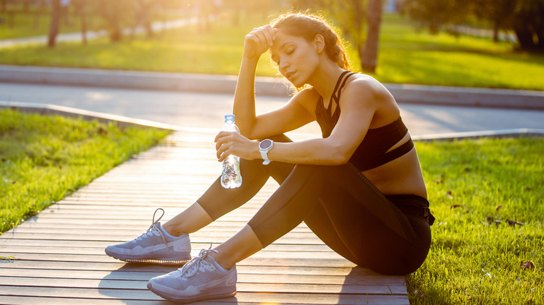 woman exhausted after a workout