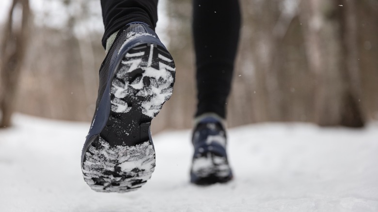 runner in snow