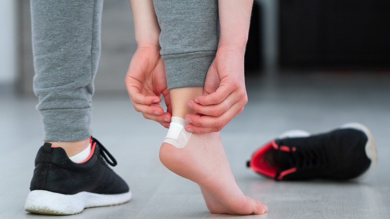 Person with blister on heel