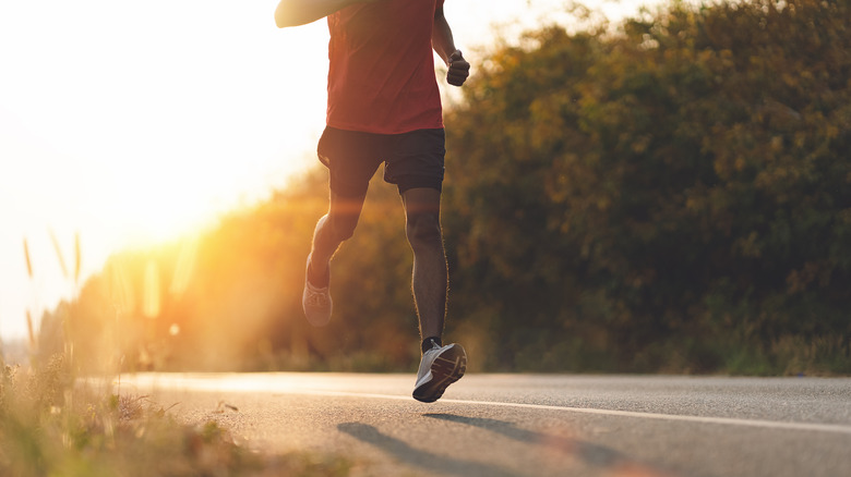 Man person running outside 