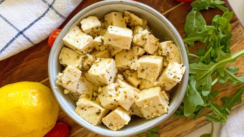 tofu feta plated