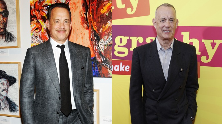 Tom Hanks in 2012 and in 2026 after losing weight for health reasons
