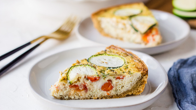 tomato zucchini pie slice