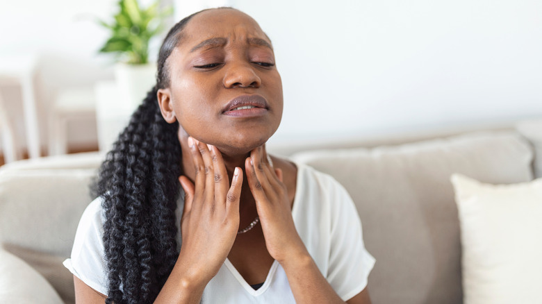 Throat discomfort