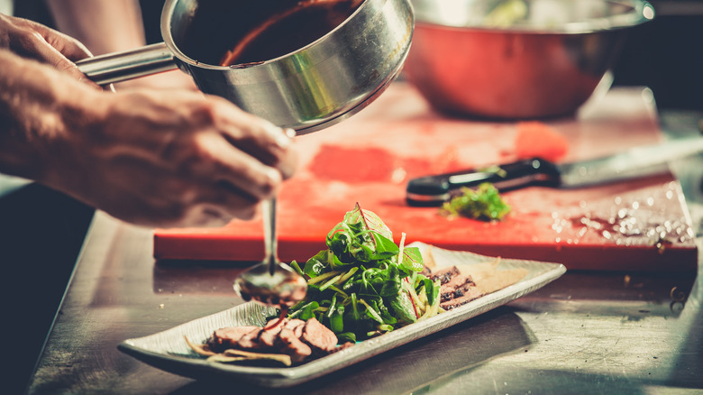 chef plating food