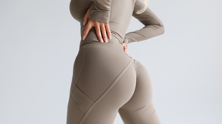 A model in a bodysuit
