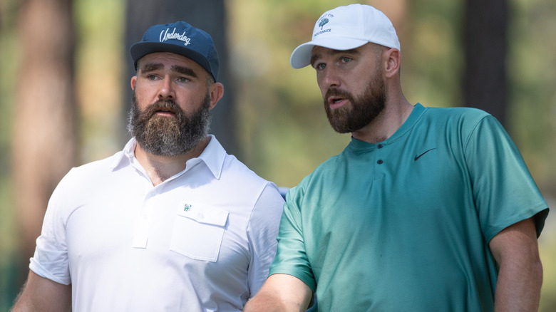 Travis Kelce and Jason Kelce attending the ACC Celebrity Golf Championship