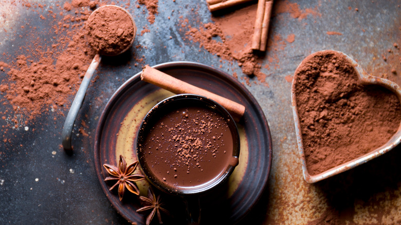 melted chocolate with spices