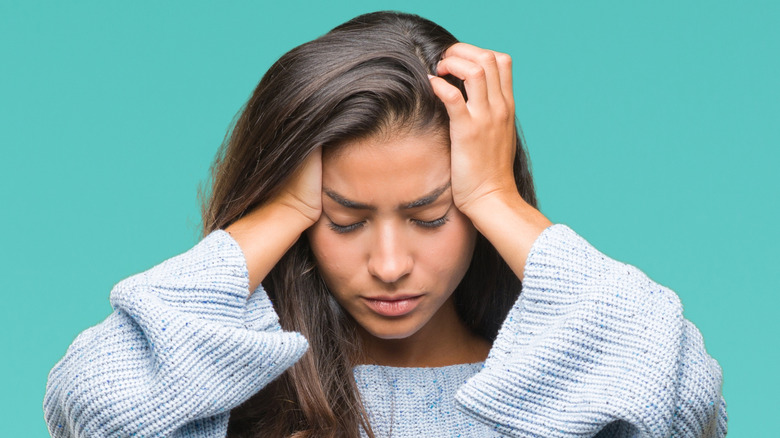 woman with headache